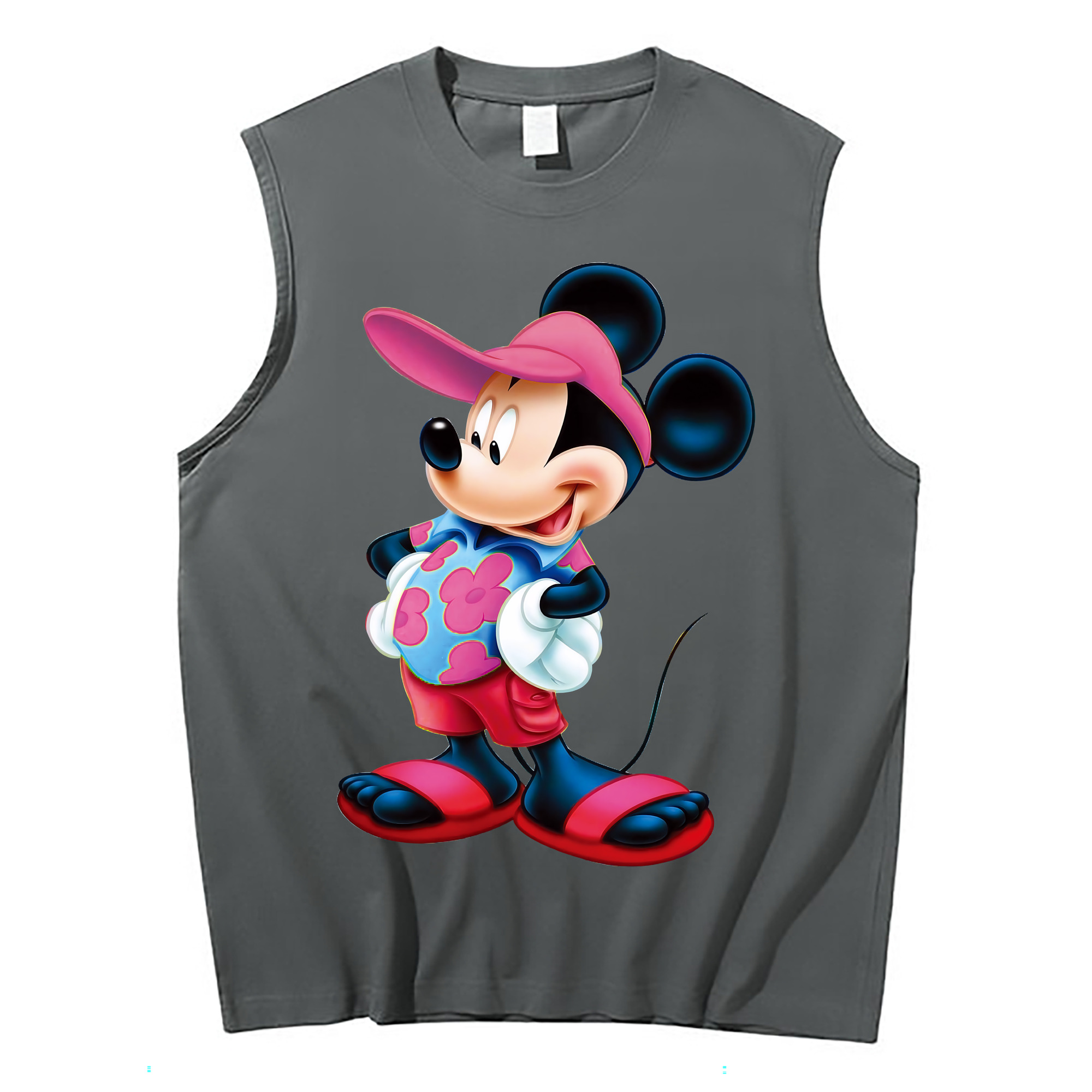 （画像用） ミッキーマウス Mickey Mouse コットン100％タンクトップ（フロントプリント）